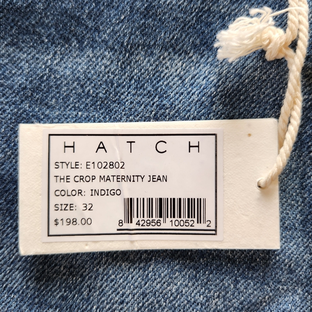 NWT Hatch "The Crop Under Belly Kick Flare" Cropped Jeans Blue Maternity Size 32 - Picture 9 of 14